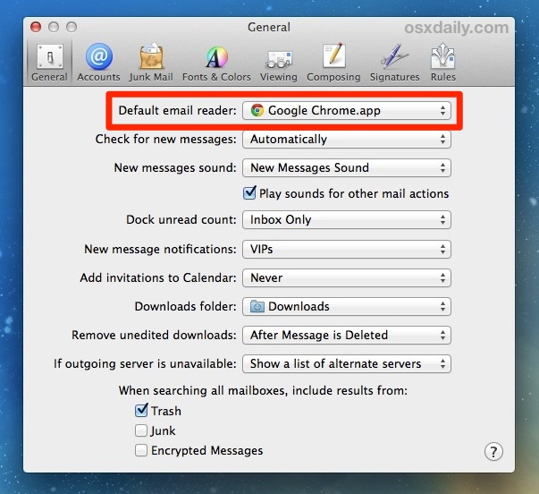 mac os x default video player change